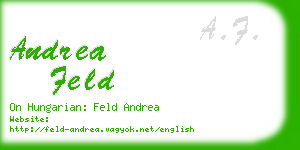 andrea feld business card